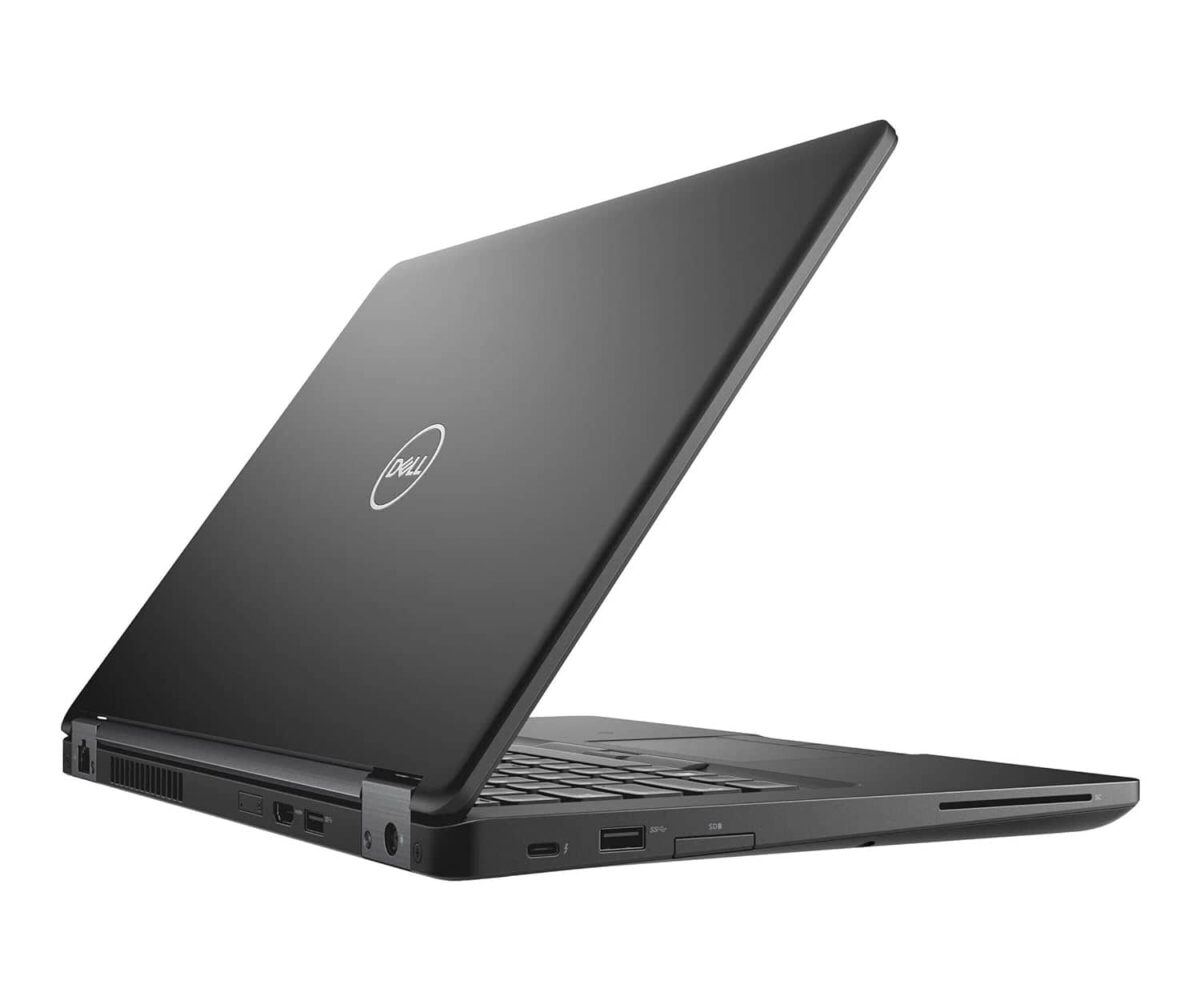 Alt text: "Side view of the Dell Latitude E5470 displaying the USB 3.0 ports, HDMI, and Ethernet port for enhanced connectivity."