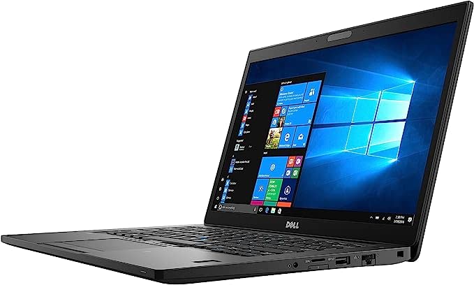 "Side view of the Dell Latitude 7490 featuring USB, HDMI, and Ethernet ports for versatile connectivity options."