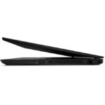 Side view of the Lenovo ThinkPad T495 showcasing its USB, HDMI, and Ethernet ports for flexible connectivity."