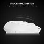 "Side view of the Portronics Toad 23 Wireless Optical Mouse in hand, highlighting its ergonomic design for comfortable use."