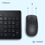 Close-up of the Dell KM3322W Wireless Keyboard’s media keys, including volume control and playback options