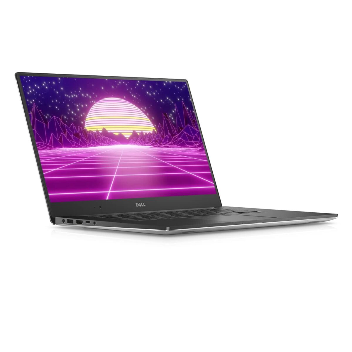 "Side view of the Dell Precision 5510 workstation showcasing its multiple connectivity ports, including USB and HDMI."