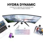 "Portronics Hydra 10 Mechanical Wireless Gaming Keyboard in a gaming setup, showcasing its compatibility with multiple devices."