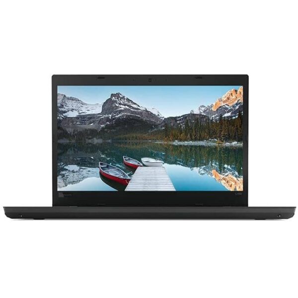 "Front view of the refurbished Lenovo ThinkPad L490 featuring its 14-inch FHD display and lightweight design."