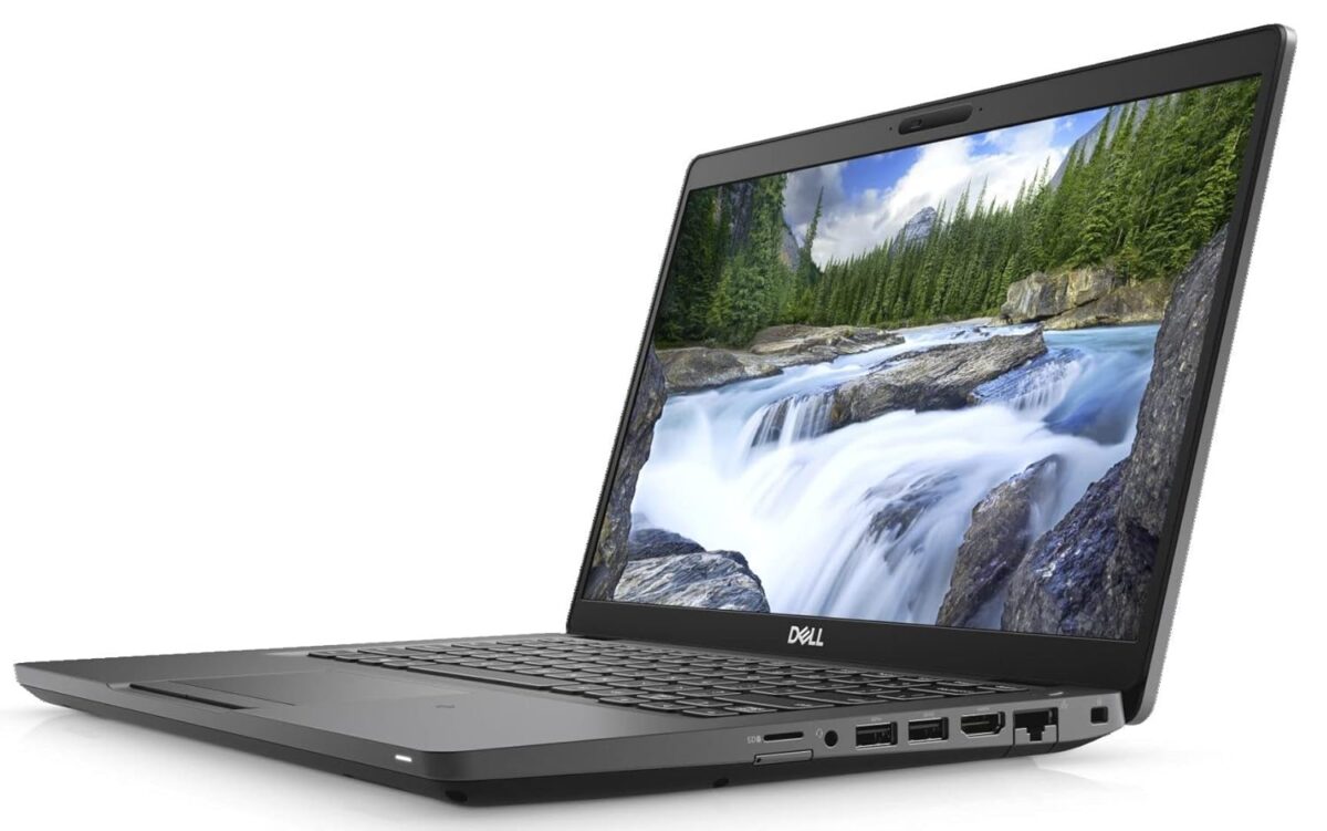 "Side view of the Refurbished Dell Latitude 5400 showcasing the connectivity ports including USB and HDMI."