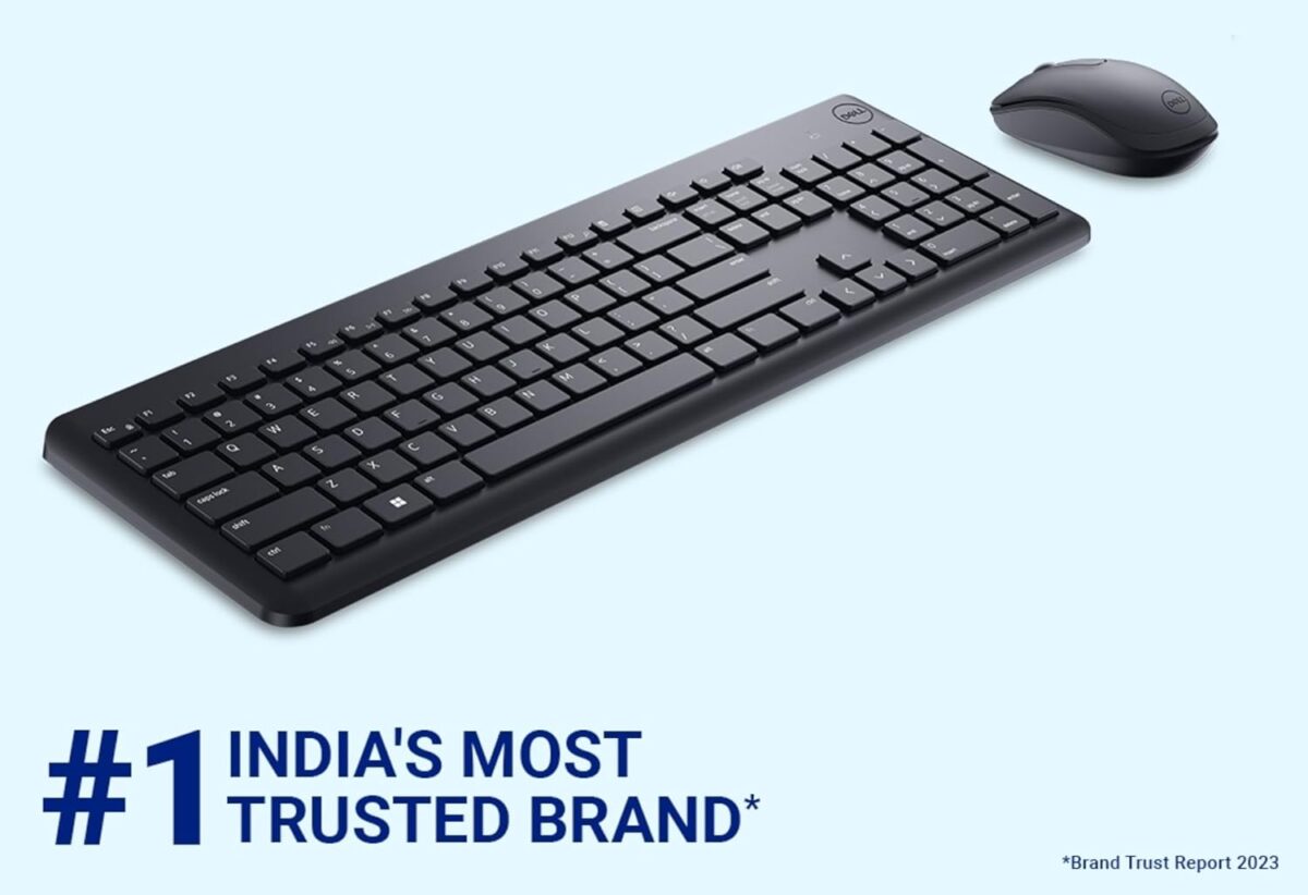 Dell KM3322W Wireless Keyboard and Mouse Combo with USB receiver, ready for easy plug-and-play setup.
