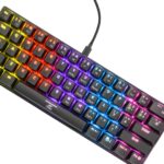 "Image showcasing the RGB breathing effect on the Ant Esports MK1200 Mini Keyboard, creating a dynamic visual display."