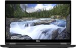 "Front view of the Dell Latitude 7390, showcasing its slim design, 13.3-inch touchscreen, and sleek black finish."