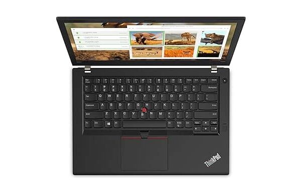 "Close-up of the full-size keyboard on the Lenovo ThinkPad T480, designed for a comfortable typing experience."