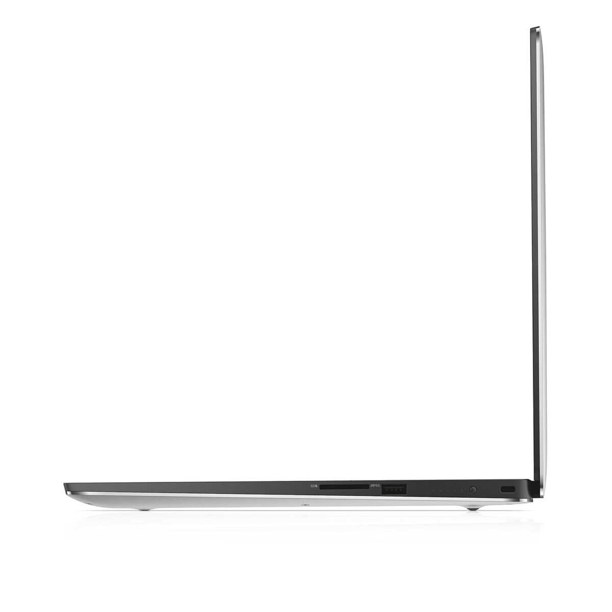 "Side view of the Dell Precision 5510 workstation showcasing its multiple connectivity ports, including USB and HDMI."