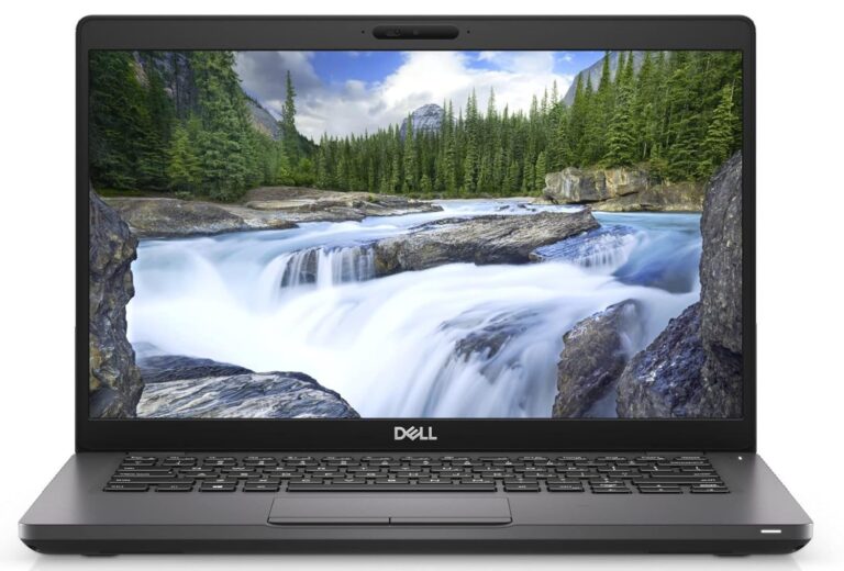 "Front view of the Refurbished Dell Latitude 5400 showing the 14-inch Full HD display and slim design."