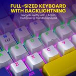 Display of the dynamic blue lighting effects on the Portronics K1 Keyboard, enhancing the gaming atmosphere."