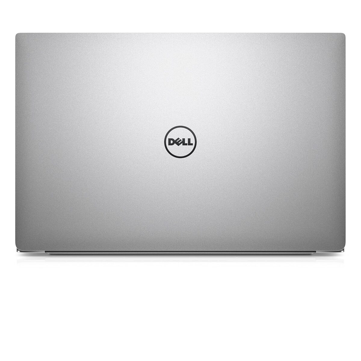 Top view of the Dell Precision 5510 refurbished laptop highlighting its sleek and durable silver finish."