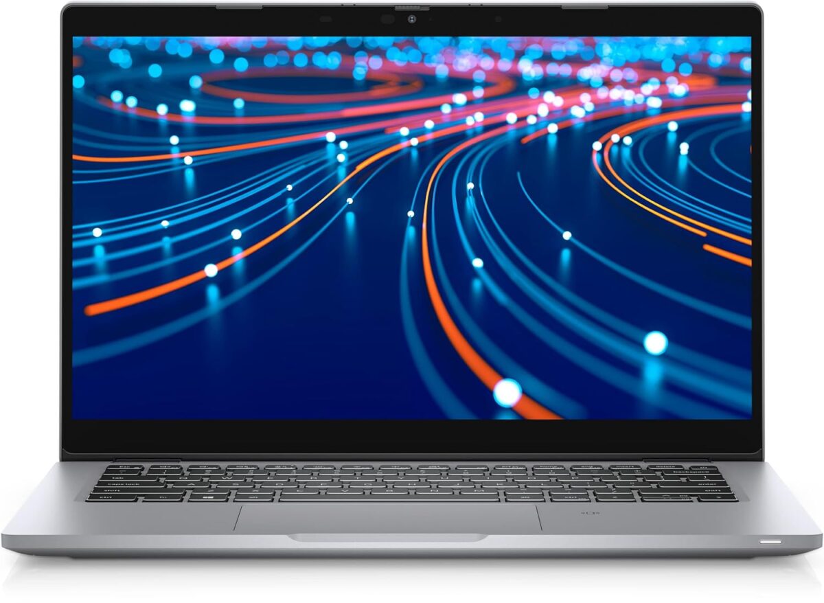 A front view of the Dell Latitude 5320 showcasing its compact design, 13.3" display, and elegant finish.