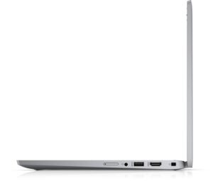 A side view of the Dell Latitude 5320 highlighting its slim design and available ports for easy connectivity