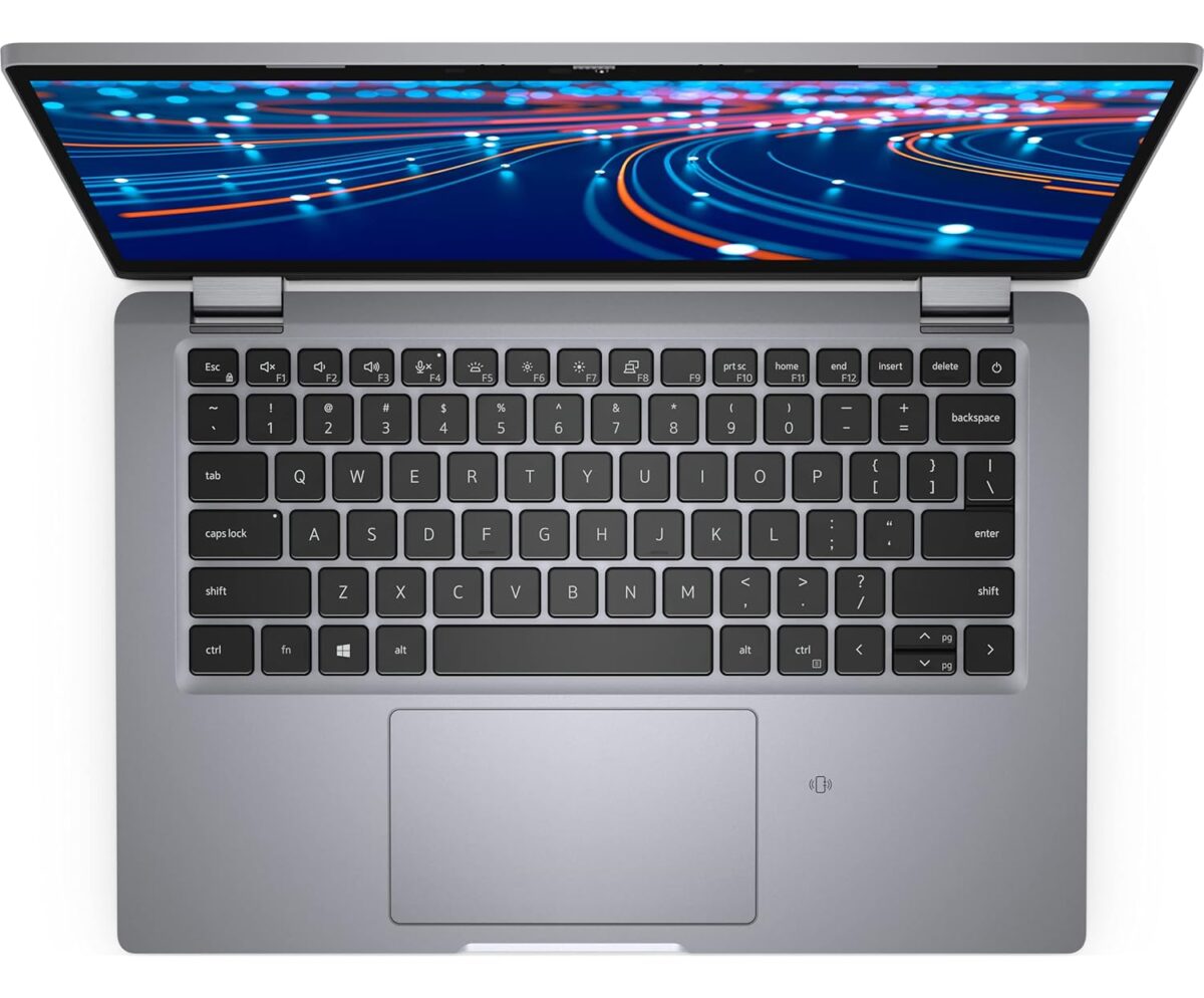 An image highlighting the backlit keyboard of the Dell Latitude 5320, allowing comfortable typing in low-light environments.
