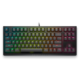 "Top view of the Alienware AW420K Tenkeyless Mechanical Gaming Keyboard showing its compact layout and RGB lighting."