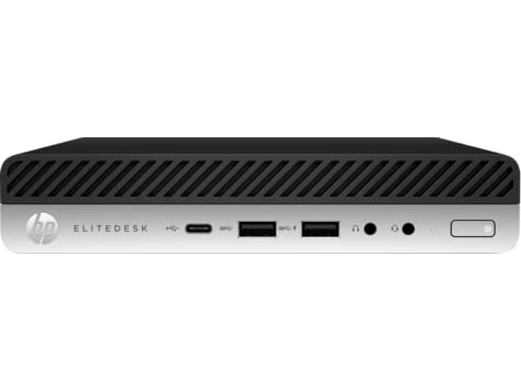 "Side view highlighting the slim profile and ventilation of the HP 800 G3 Tiny Desktop for efficient cooling."