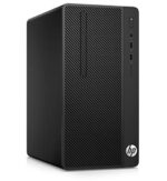 "Front view of the refurbished HP 280 G3 Micro-Tower showing the sleek black design and front ports."