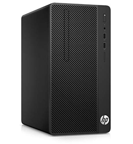 "Front view of the refurbished HP 280 G3 Micro-Tower showing the sleek black design and front ports."