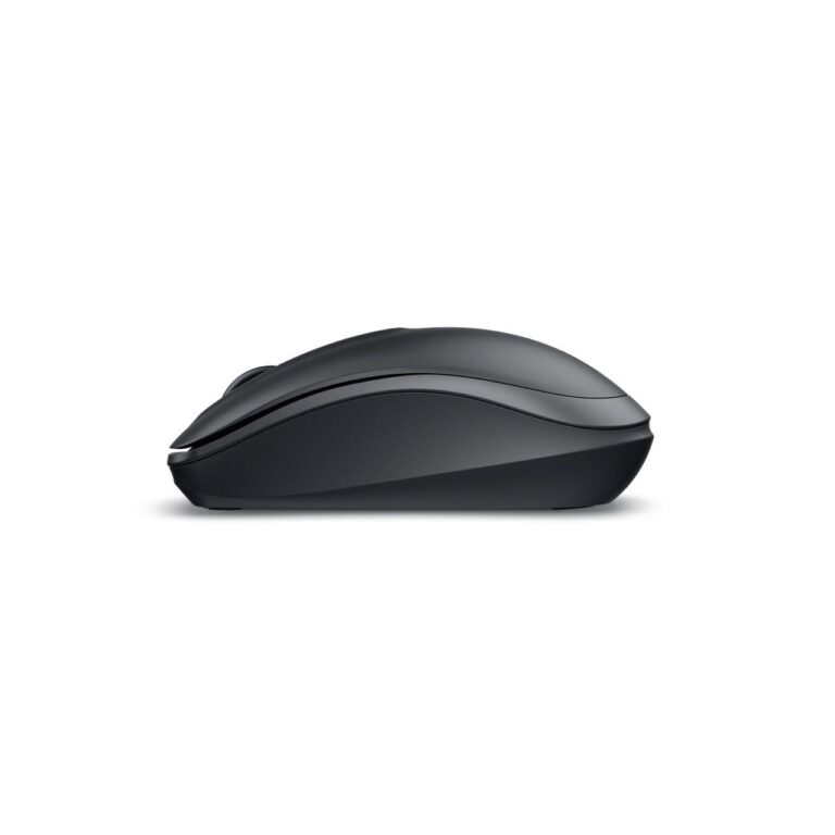 Side view of the Dell WM126 Wireless Mouse, designed for comfort and ease of use during long hours."