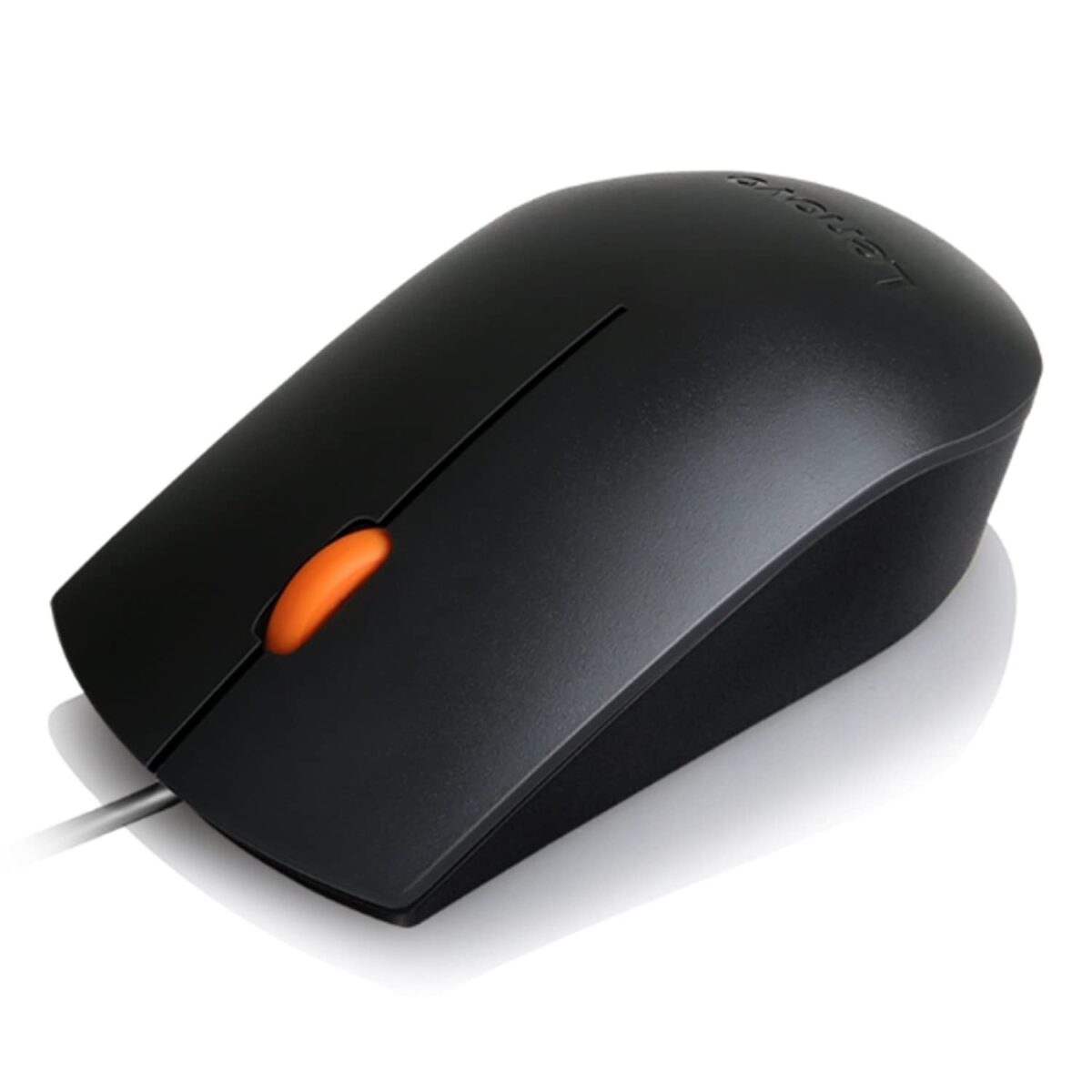 Displays the Lenovo 300 Mouse from the front, showing the 3-button design and clickable scroll wheel.