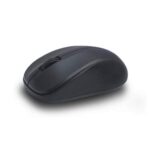 "Front view of HP S500 Wireless Optical Mouse in black with ergonomic design and USB nano receiver.
