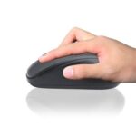 "HP S500 Wireless Mouse with its USB nano receiver for simple plug-and-play setup."