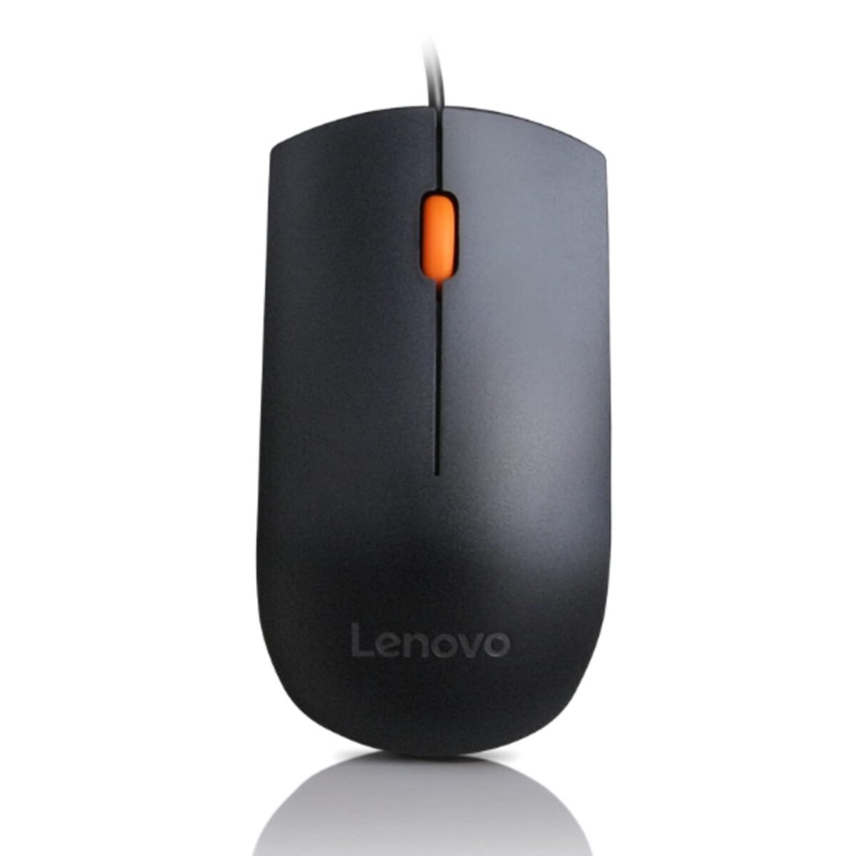 Highlights the ambidextrous shape of the Lenovo 300 Mouse, making it suitable for both left- and right-handed users