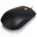 Shows a hand holding the Lenovo 300 Mouse, highlighting its compact and ergonomic fit for comfortable grip.