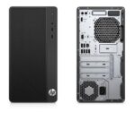 "HP 280 G3 Micro-Tower placed in a modern workspace setup, emphasizing its space-saving design."